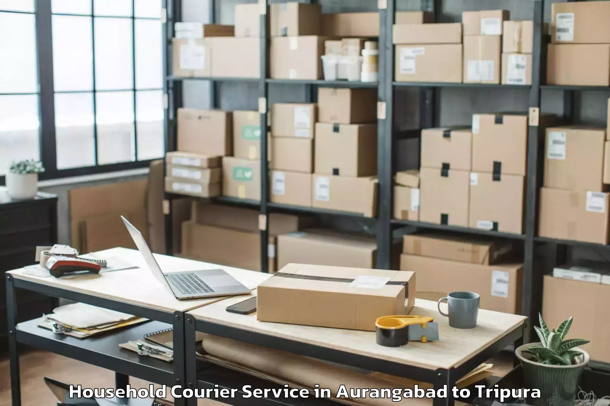 Top Aurangabad to Amarpur Gomati Household Courier Available